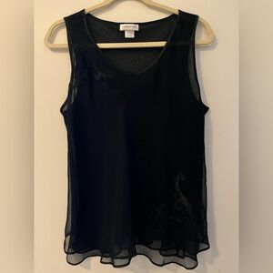 Jones New York Black Sheer Tank Top